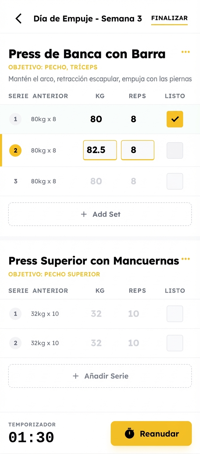 Fitness App Interface on Phone